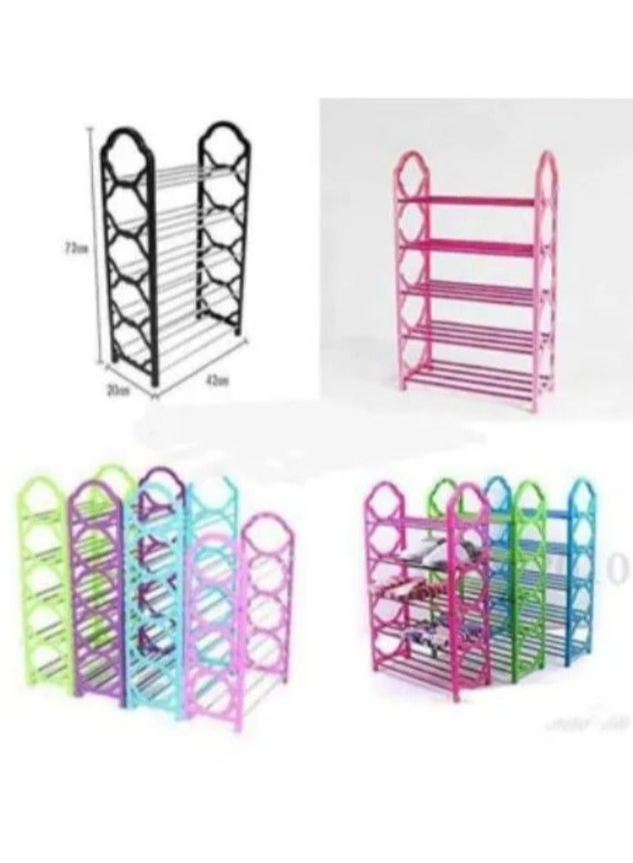 منخفض رف الأحذية الألومنيوم خزانة أحذية معدنية متعددة الطبقات سهلة لتقوم بها بنفسك تخزين الأحذية منظم توفير المساحة رف الأحذية 5 طبقات - Image 3