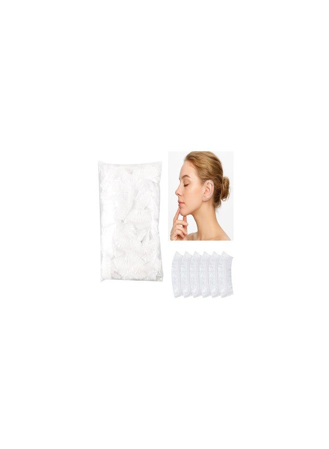 DJCIW 100 Pack Clear Disposable Ear Covers for Shower, Hair Dye, and Bathing, Waterproof Plastic Ear Protectors for Adults - Image 1