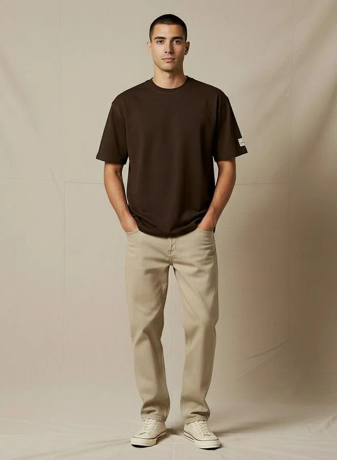 لي كوبر تي شيرت رجالي لي كوبر برقبة دائرية وأكمام قصيرة بطبعة