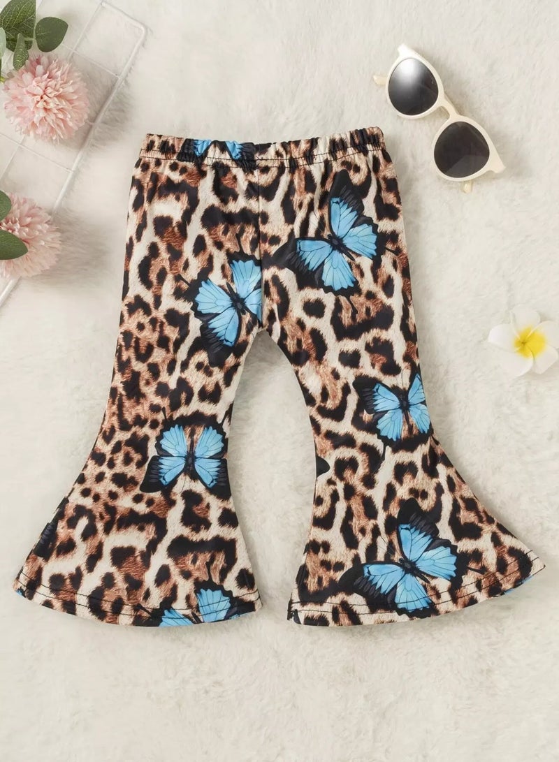 Baby Leopard & Butterfly Print Flare Leg Pants  - Image 2