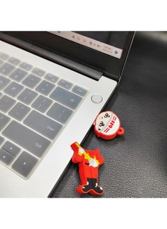 ماركة غير محددة كارتون طفاية حريق U القرص الإبداعية الحماية من الحرائق لطيف هدية محرك فلاش USB النار مفتاح سلسلة شخصية لينة الغراء دمية U القرص اللون: رجال الاطفاء + علبة هدية التعبئة والتغليف القدرة: USB2.0 512MB  - Image 4