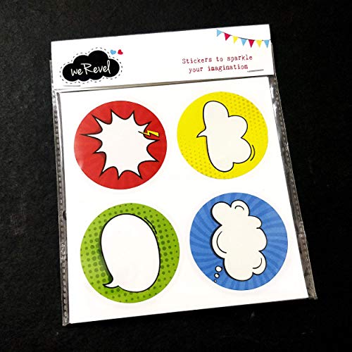 weRevel Comic Theme Note Stickers, 40 Count, 2 Inches, Round, 4 Unique Designs(Paper), Self Adhesive - Image 2