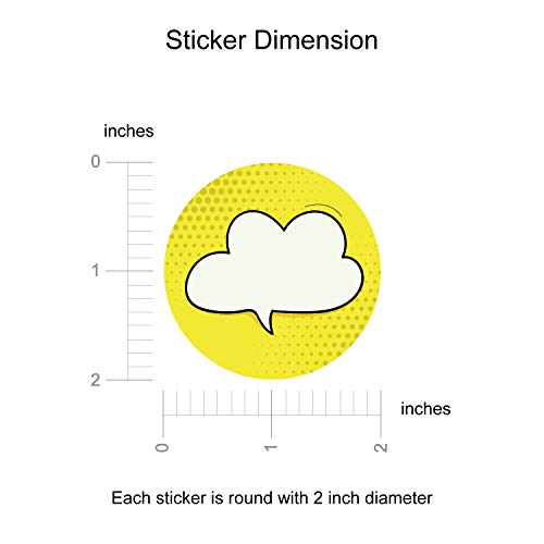 weRevel Comic Theme Note Stickers, 40 Count, 2 Inches, Round, 4 Unique Designs(Paper), Self Adhesive - Image 5