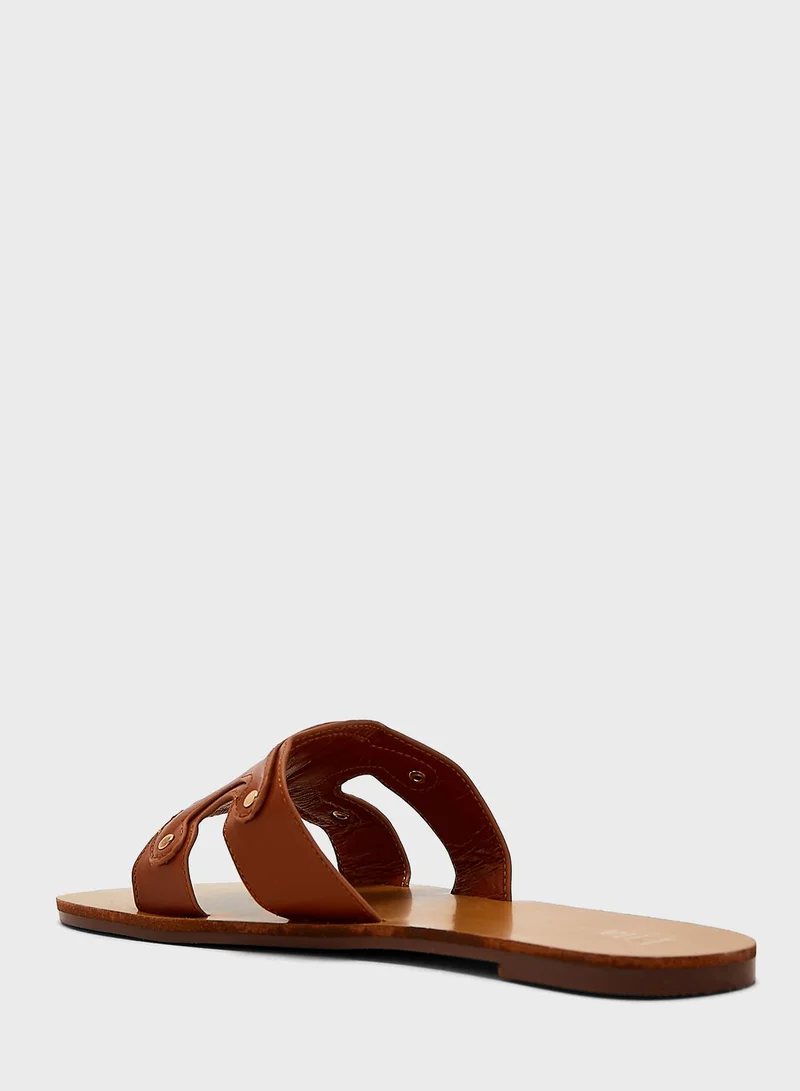 ELLA Open Toe Flat Sandals