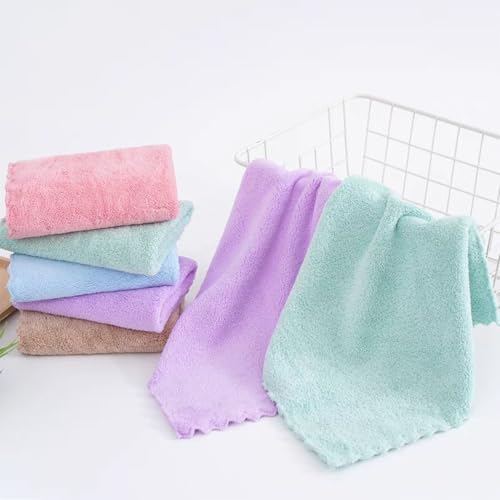 SAOYOAS Premium Coral velvet Washcloths Set-5 Pack, Ultra Soft & Highly Absorbent Face Towels for Bath, Spa & Gym, Soft Feel Fingertip Towels Quick Drying Microfiber Hand Towel 29.5” x 13.8”Large Wash Cloths. - Image 5