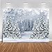 Mocsicka Winter Scene Backdrop Snowy Christmas Pine Tree Halo Spots Photography Background White Wonderland Snowflake - Image 2