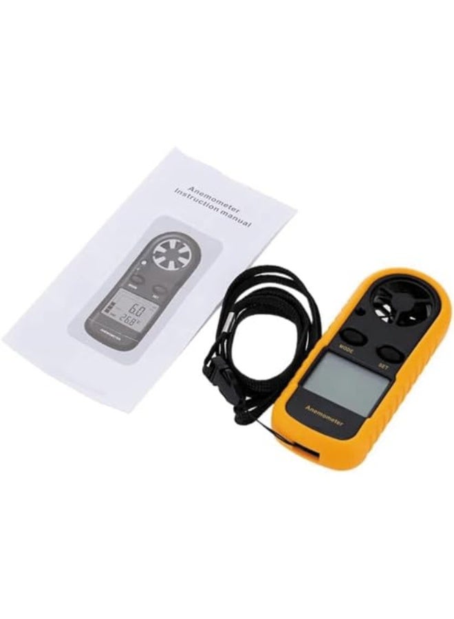 مقياس سرعة الرياح الرقمي بشاشة LCD صغيرة لقياس سرعة الرياح ودرجة الحرارة مع إضاءة خلفية من الصفان  - Image 4