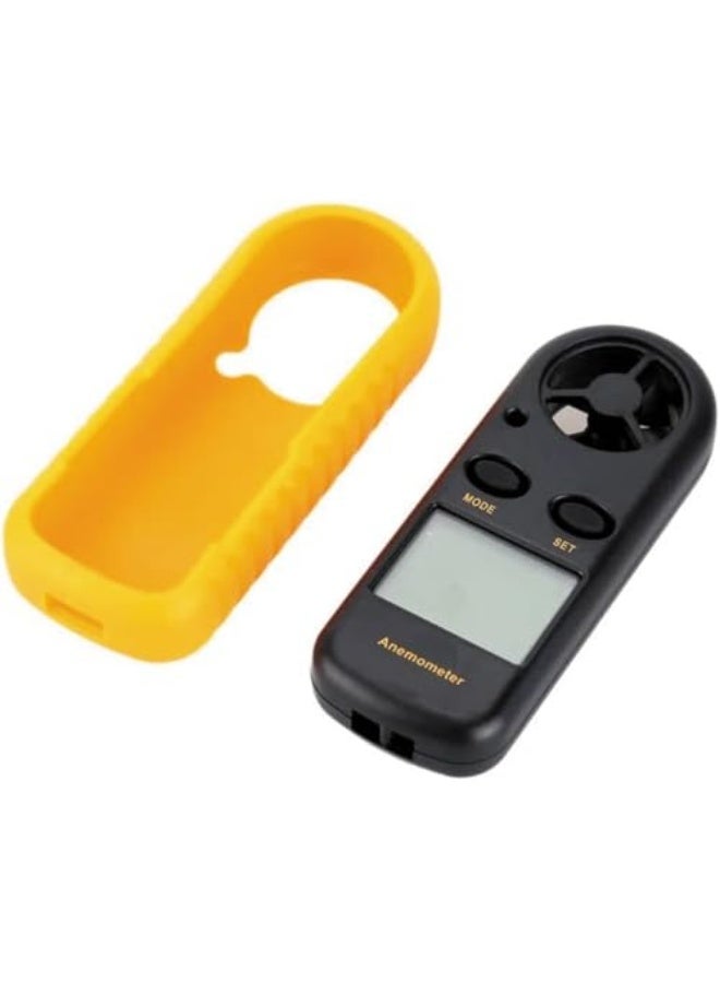مقياس سرعة الرياح الرقمي بشاشة LCD صغيرة لقياس سرعة الرياح ودرجة الحرارة مع إضاءة خلفية من الصفان  - Image 3