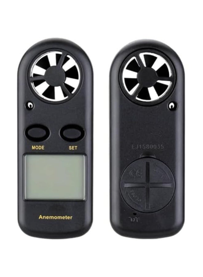 مقياس سرعة الرياح الرقمي بشاشة LCD صغيرة لقياس سرعة الرياح ودرجة الحرارة مع إضاءة خلفية من الصفان  - Image 5