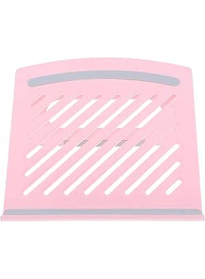 Foldable Adjustable Laptop Stand Pink Portable Stable Ventilated Holder For Desk - Image 1