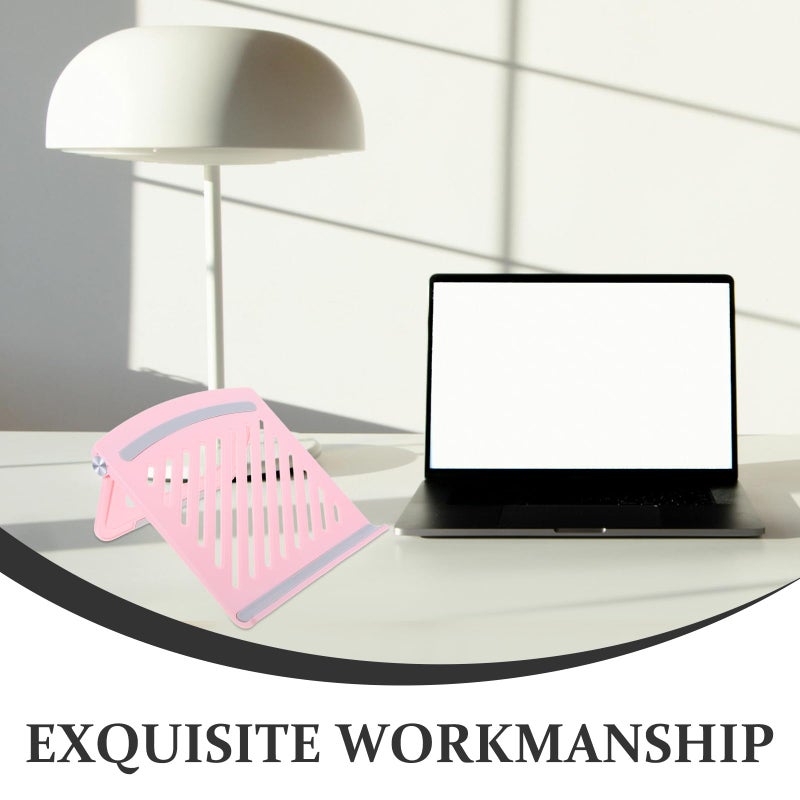 Foldable Adjustable Laptop Stand Pink Portable Stable Ventilated Holder For Desk - Image 4