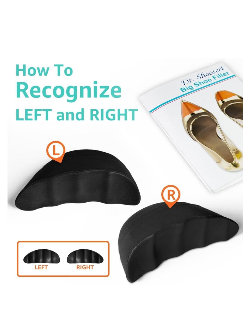 VIUAUAX 3 Pairs Shoe Filler Inserts, Toe Cushion Insert to Make Shoes Fit Tighter Memory Foam Shoe Size Reducer, for High Heels, Dress Shoes, Casual, Flats - Image 2