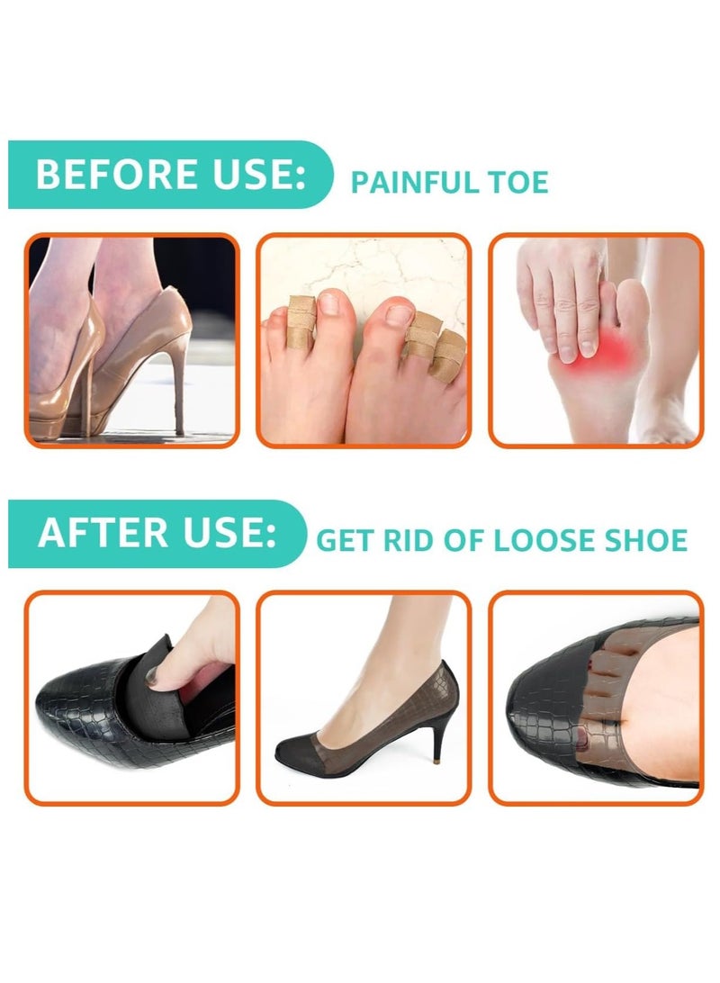VIUAUAX 3 Pairs Shoe Filler Inserts, Toe Cushion Insert to Make Shoes Fit Tighter Memory Foam Shoe Size Reducer, for High Heels, Dress Shoes, Casual, Flats - Image 4