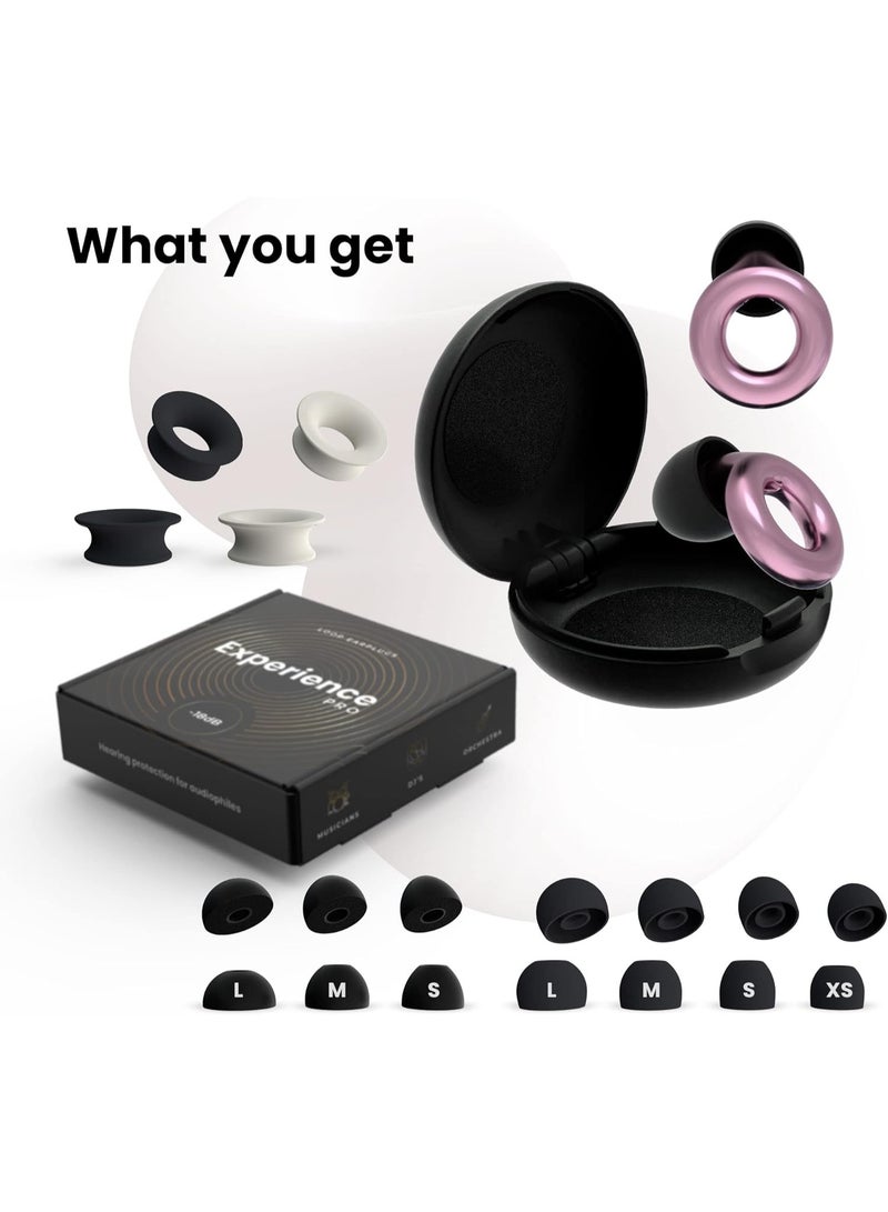 Loop Experience Plus Earplugs - High Fidelity Hearing Protection for Musicians, DJs, Drummers, Festivals, Concerts and Nightlife – 18dB Noise Reduction Ear Plugs – Extra Accessories Incl - Rose Gold - Image 4
