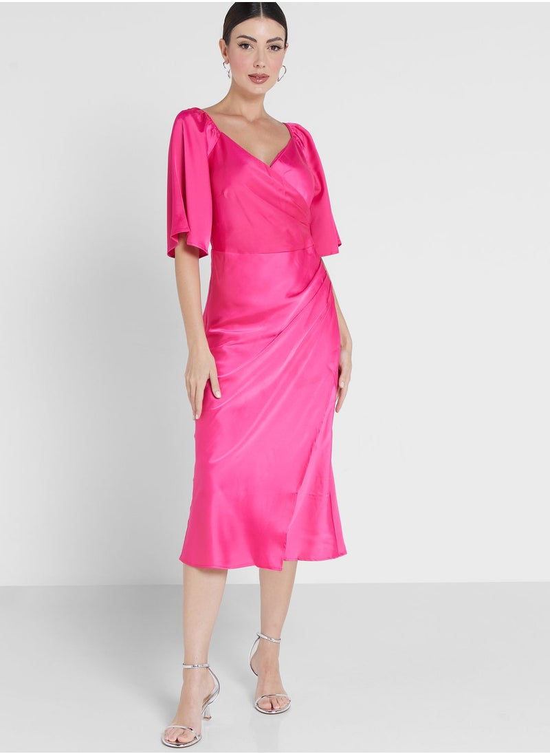 YAS - Surplice Neck Dress - Image 1