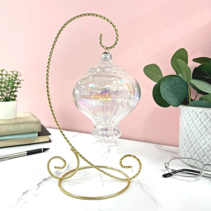 Bard's Twisted Gold-toned Ornament Stand, Medium, 9.5" H x 5.5" W x 5.5" D, Pack of 2 - Image 3