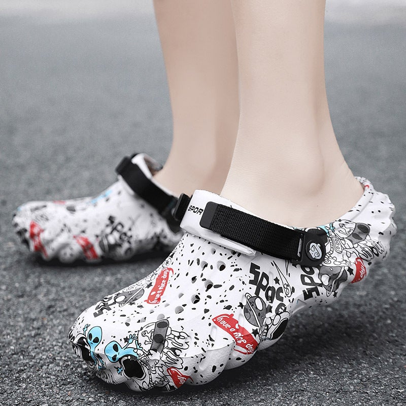 Plus Size Men'S Cave Shoes Eva Rubber Plastic Outer Wear Fashion Baotou Sandals Summer Driving Two Wear Beach Shoes - Image 3