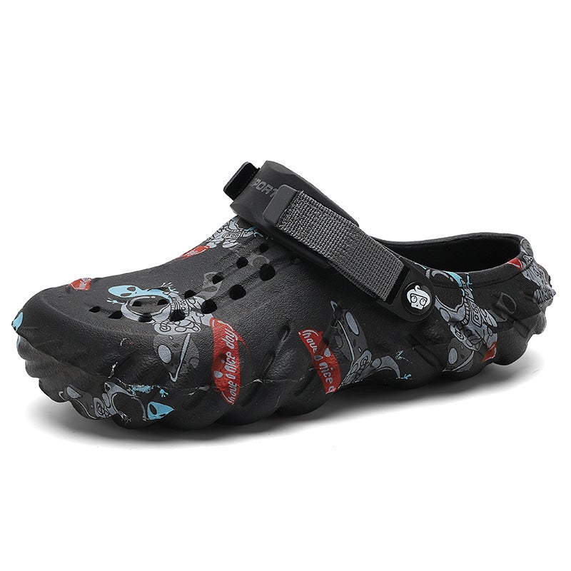 Plus Size Men'S Cave Shoes Eva Rubber Plastic Outer Wear Fashion Baotou Sandals Summer Driving Two Wear Beach Shoes - Image 1
