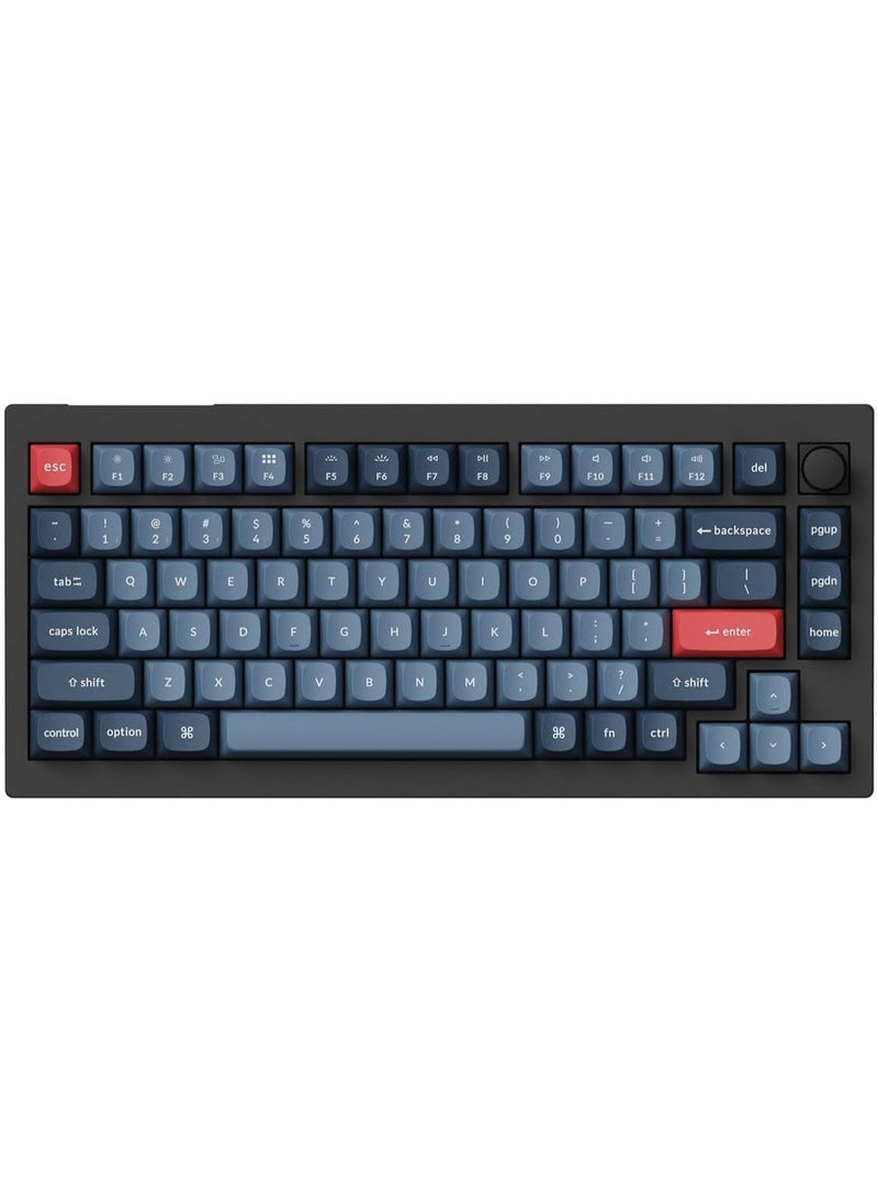 Keychron V1 Max QMK/VIA Wireless Mechanical Keyboard – 75% Compact Layout, Tri-Mode (2.4GHz/Bluetooth 5.1/Wired), Gasket-Mount Design, Hot-Swappable Gateron Jupiter Switches, Arabic-English OSA PBT Keycaps, 4000mAh Battery - Image 2