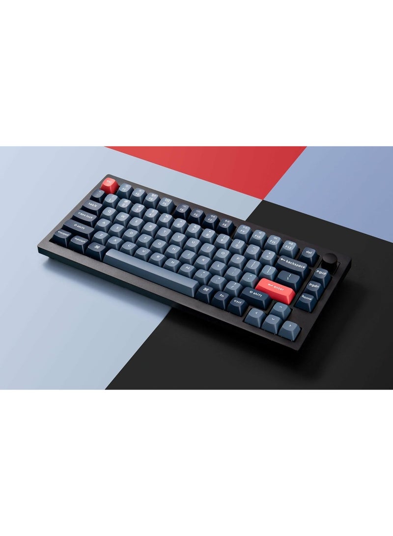 Keychron V1 Max QMK/VIA Wireless Mechanical Keyboard – 75% Compact Layout, Tri-Mode (2.4GHz/Bluetooth 5.1/Wired), Gasket-Mount Design, Hot-Swappable Gateron Jupiter Switches, Arabic-English OSA PBT Keycaps, 4000mAh Battery - Image 3