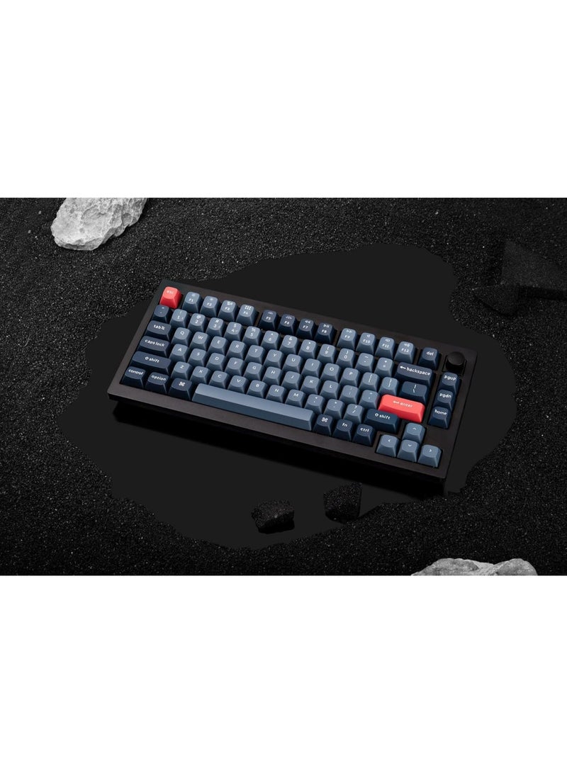 Keychron V1 Max QMK/VIA Wireless Mechanical Keyboard – 75% Compact Layout, Tri-Mode (2.4GHz/Bluetooth 5.1/Wired), Gasket-Mount Design, Hot-Swappable Gateron Jupiter Switches, Arabic-English OSA PBT Keycaps, 4000mAh Battery - Image 4