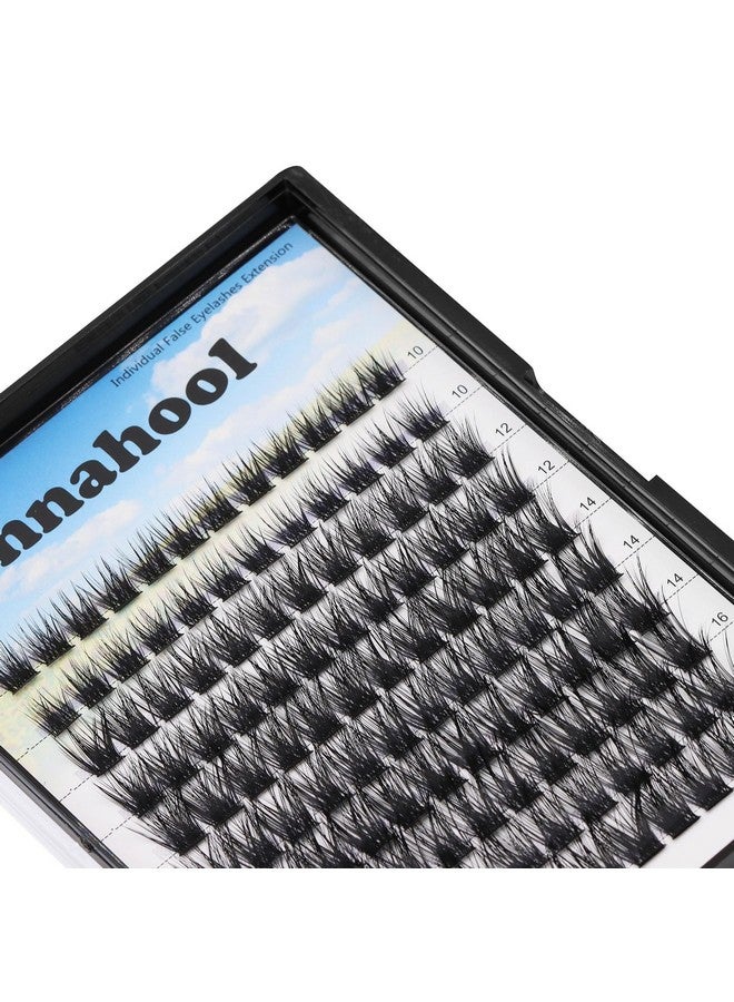 Hannahool 120Pcs D Curl Individual Wide Stem Cluster Diy Eye Lashes Extensions Mixed 10121416Mm/141618Mm/121416Mm Makeup Dramatic Volume Lashes (Lashes Kit Mixed 10121416Mm) - Image 4