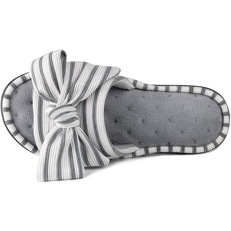 ULTRAIDEAS Women's Eurytides Slide Slippers Memory Foam House Shoes, Light Grey, 8.5 - Image 4