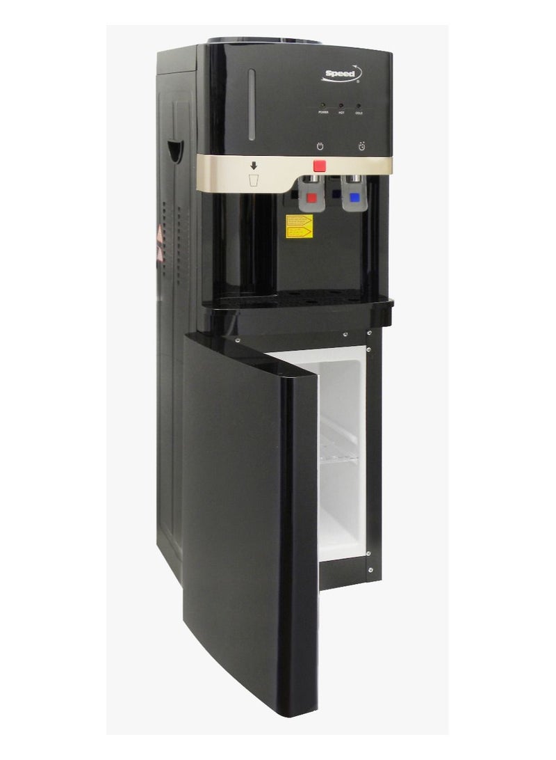 سبيد مبرد مياه مع خزانة ، ساخن وبارد ، 2 حنفية ، حامل أكواب ، لون أسود SP-202B - Image 2