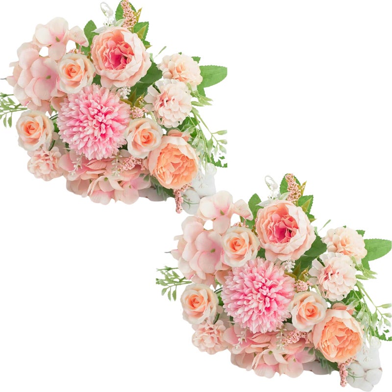 ASTRYAS Artificial Flowers 2PCS Pink Flowers Artificial Peonies Fake Peony for Decoration Silk Flower Arrangements Table Centerpieces for Wedding Cemetery Home Party Outdoor Decoration PinkRose