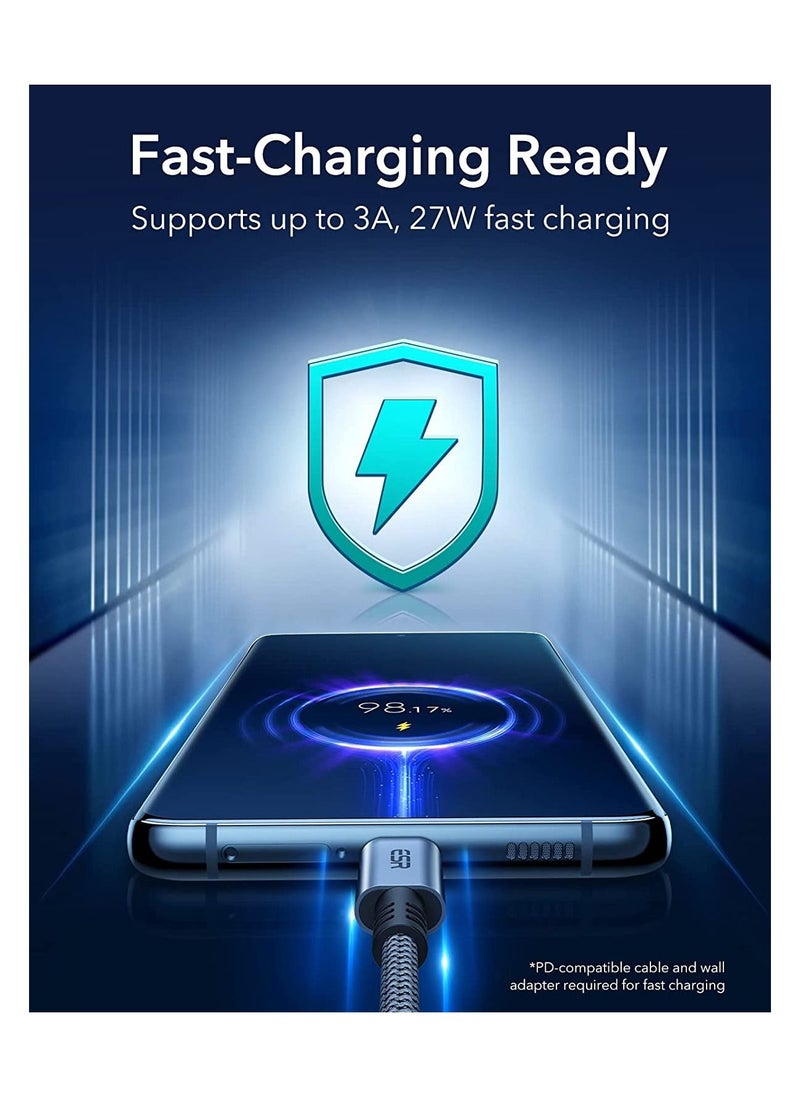 ESR - ESR USB C Headphone Adapter 2 in 1 USB C to 3.5 mm Headphone Jack Adapter with PD Fast Charging Portable Design Compatible with Galaxy iPad Grey - Image 1