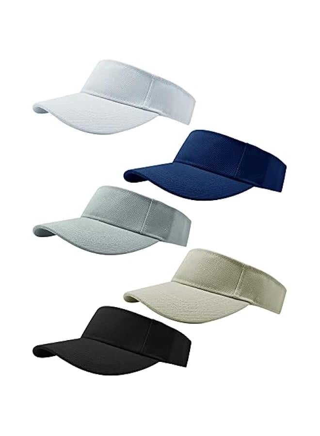 Generic 5 Pieces of Adjustable Sport Visors Sun Visor Hats Cap Visors for Women and Men - Image 1