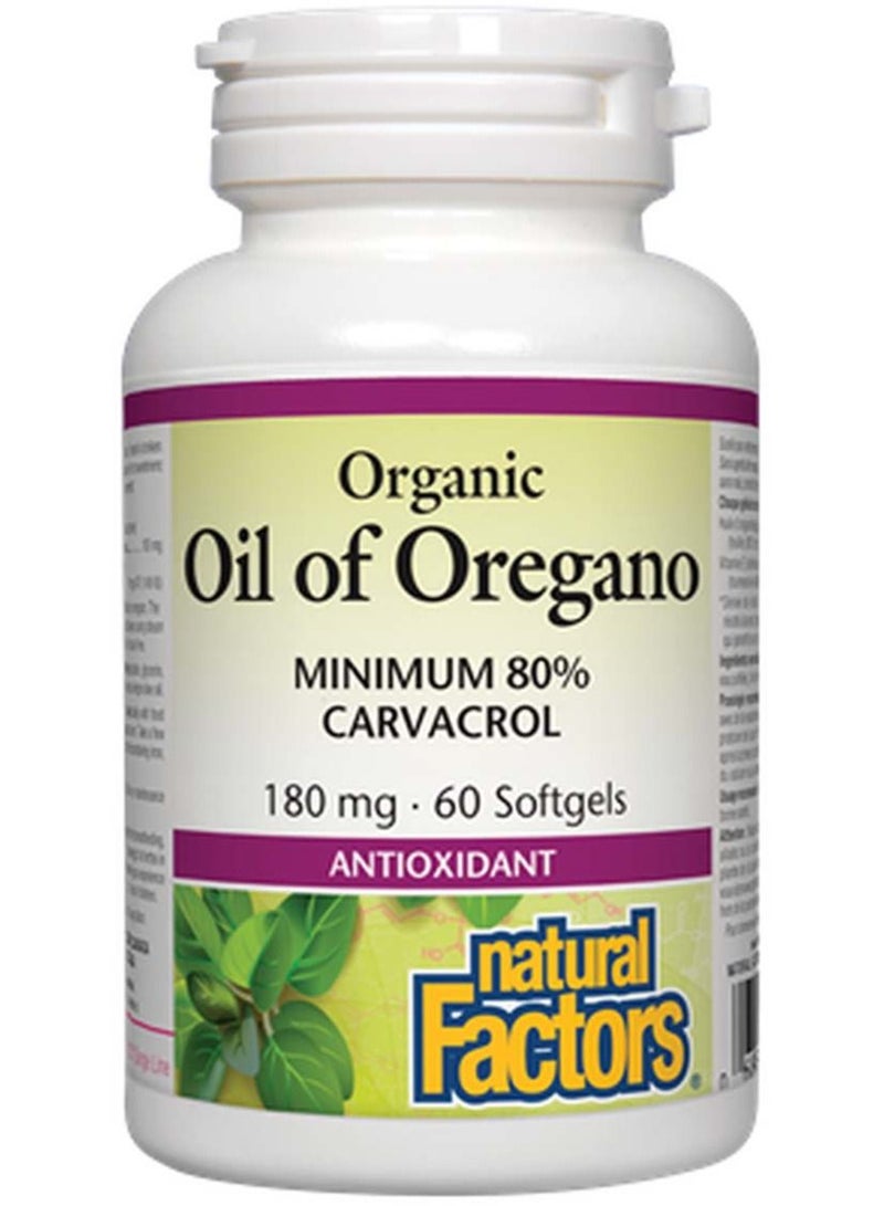 Natural Factors - Oil of Oregano 180mg, With Extra Virgin Olive Oil, 60 Count - Image 1