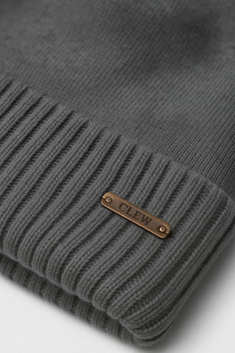 GRAFFY Store Woolen Cap for Men and Women | Winter Woolen with Soft Fur Inside | Free Size Warm Beanie Hat for Winter | Black & Grey Woolen Cap for Men & Women - Image 2