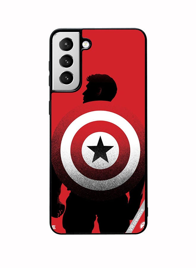 VR CREATIVE Protective Case Cover For Samsung Galaxy S22 5G Captain America Design Multicolour - Image 1
