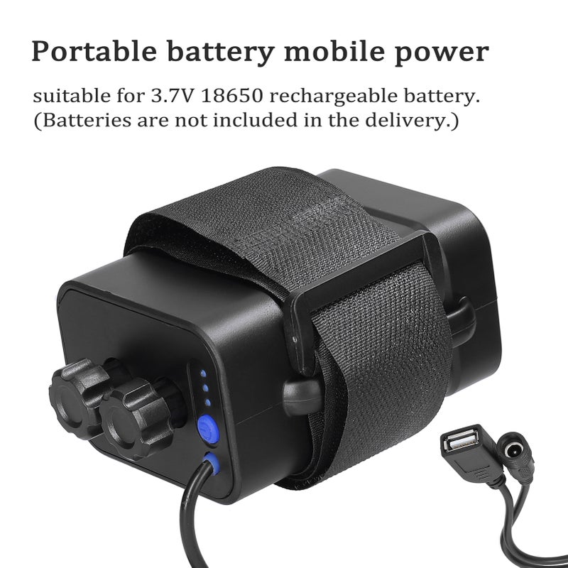 8.4V Battery Mobile Power 4 x 18650 Waterproof Battery Pack Case with DC and USB Interface Strap for Bike Light Headlamp Mobile Phone - Image 4