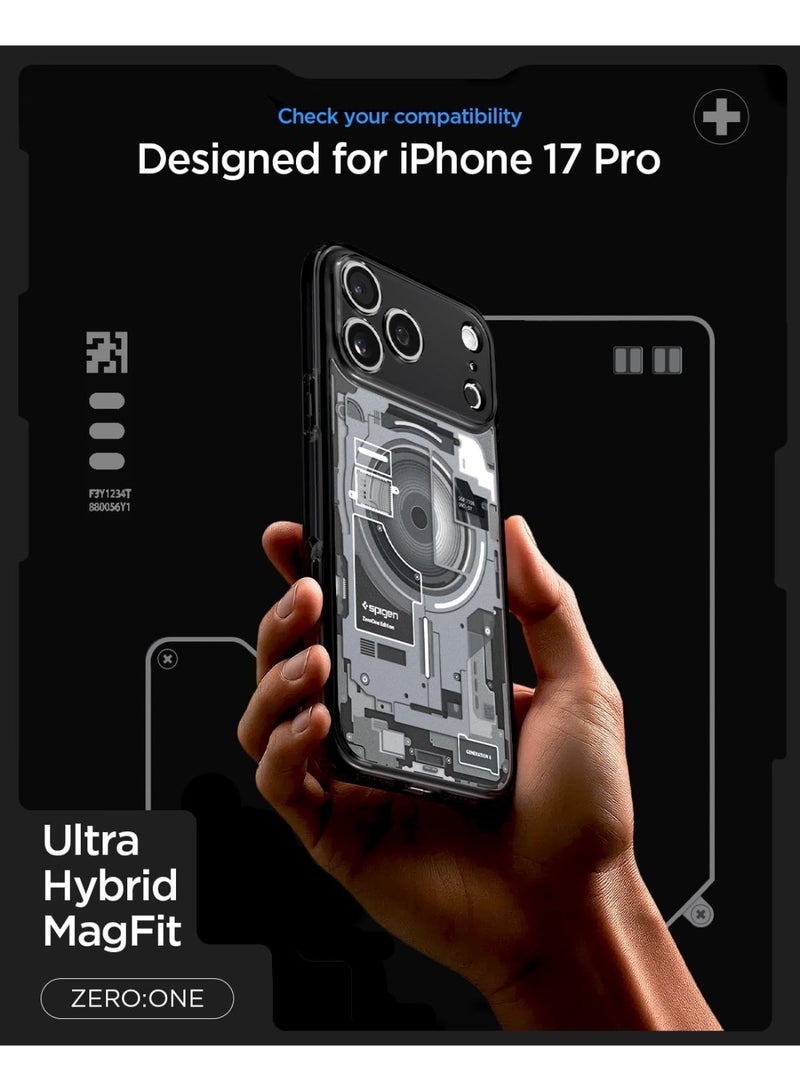 Spigen Ultra Hybrid MagFit iPhone 17 PRO Case Cover with MagSafe (2025) - Zero One Black - Image 4