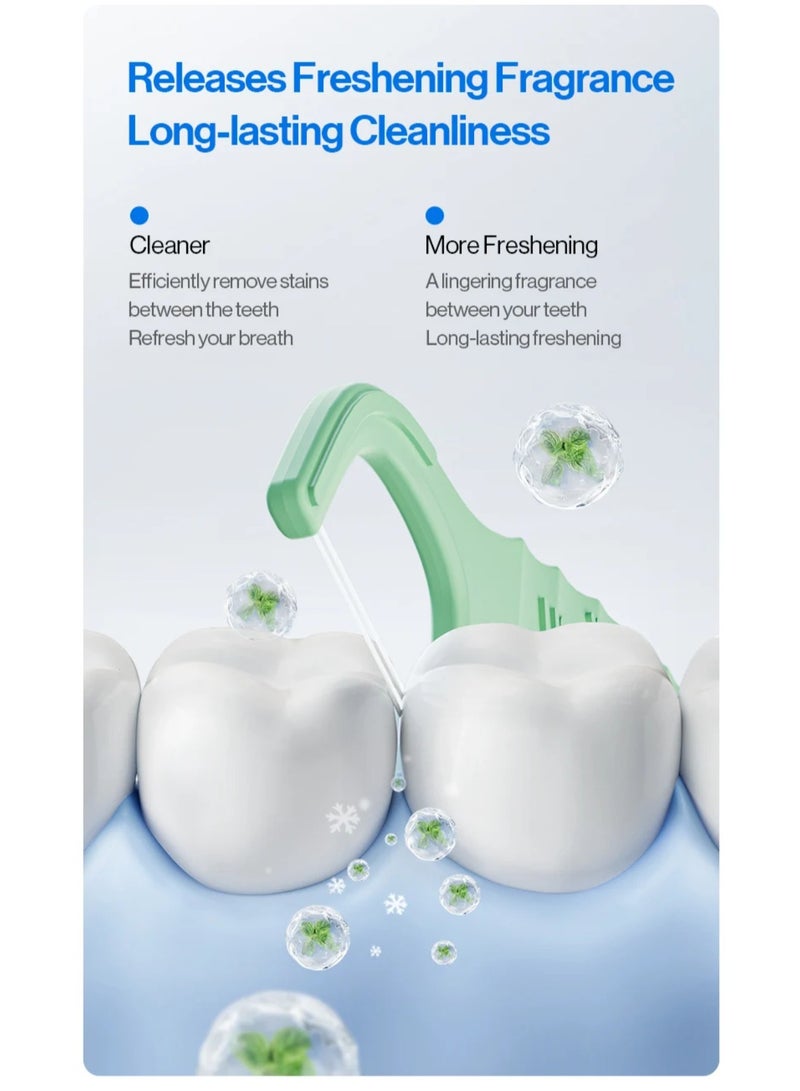 Twin-line Freshening Anti-caries Dental Floss Toothpicks Teeth Stick Tooth Cleaning Interdental Oral Care (Freshening)