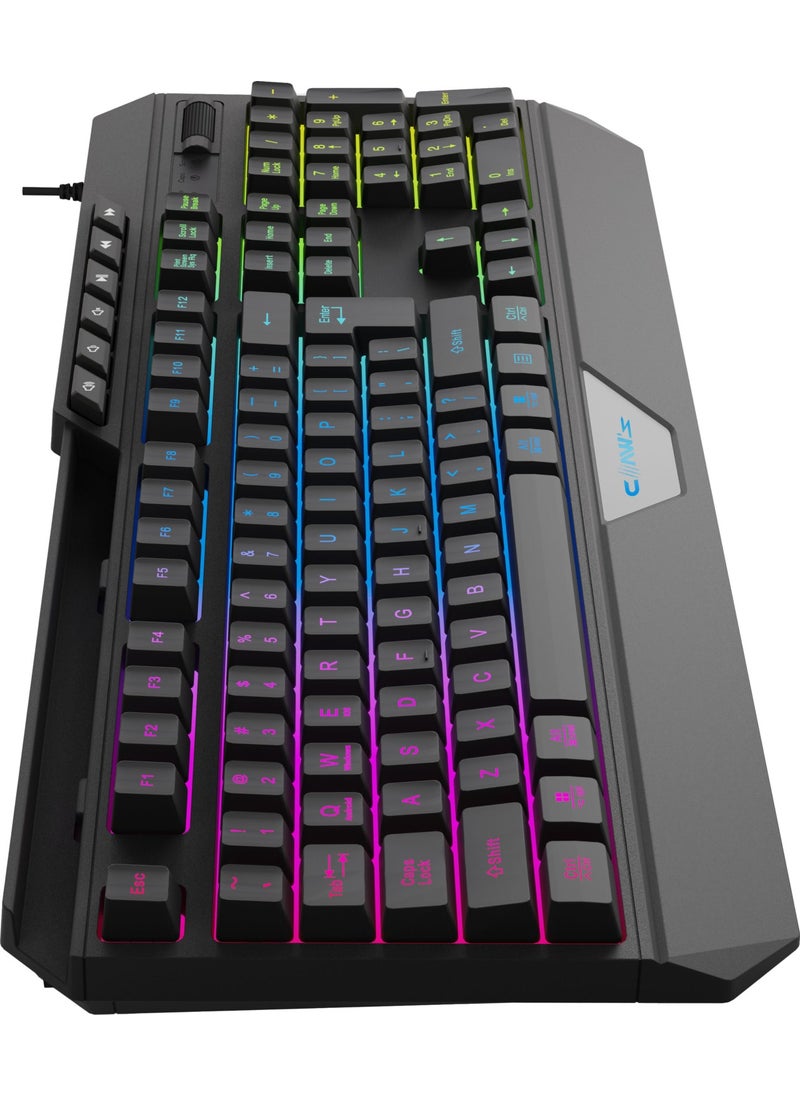 Claw's - Nexus K1 RGB Full Membrane 104-Key Extra Multimedia / Rollover Volume Control Mechanism & Reflex Braided Cable Gaming Keyboard (11 Different RGB Effects) - Image 1