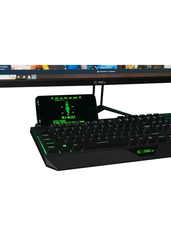 Claw's - Nexus K1 RGB Full Membrane 104-Key Extra Multimedia / Rollover Volume Control Mechanism & Reflex Braided Cable Gaming Keyboard (11 Different RGB Effects) - Image 1