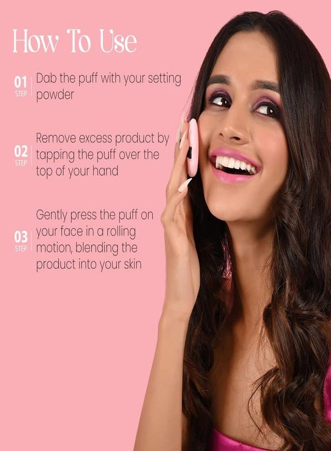 Milagro Beauty Powder Puff Soft Cotton, Makeup Applicator for Loose Powder & Foundation, Washable & Reusable, Perfect for Smooth Flawless Blending Under Eyes (Pink) - Image 4