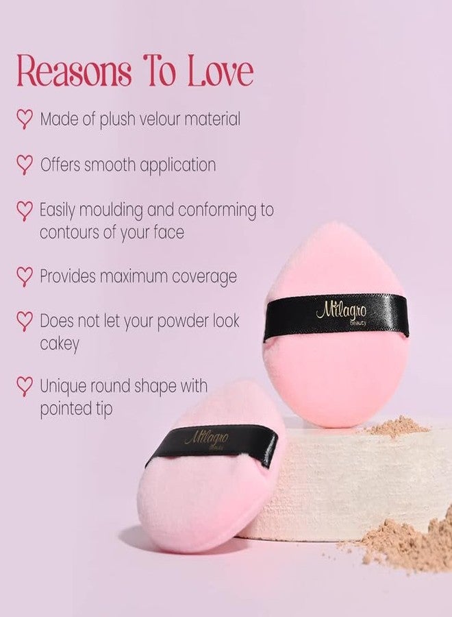 Milagro Beauty Powder Puff Soft Cotton, Makeup Applicator for Loose Powder & Foundation, Washable & Reusable, Perfect for Smooth Flawless Blending Under Eyes (Pink) - Image 5