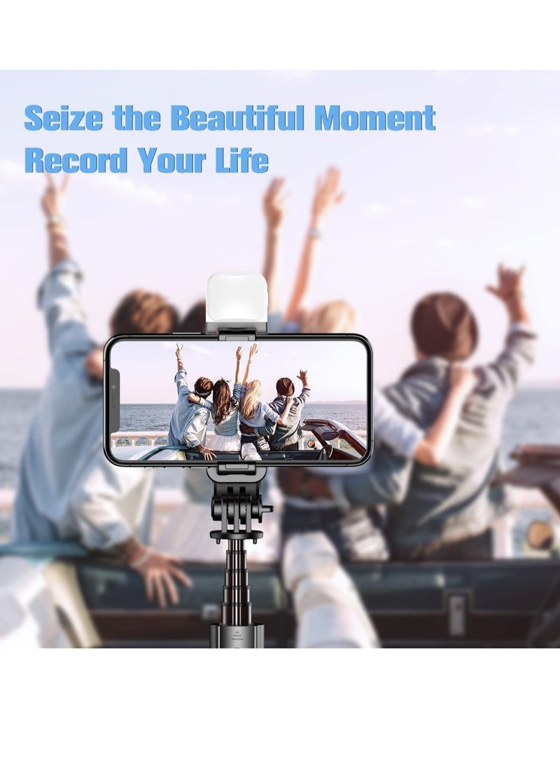 40" Lighted Selfie Stick Tripod, Bluetooth Remote, 3 Light Modes, 6 Brightness Levels, Portable, Compatible with All iPhone & Andriod Devices