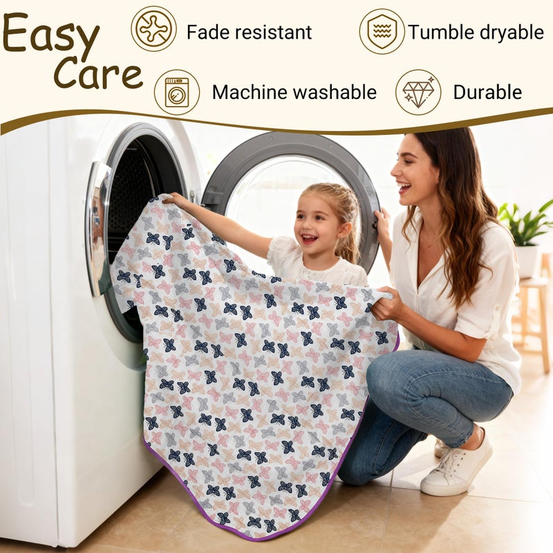 ZPECC Muslin Toddler Blanket Thicker, 47x47 Organic Cotton Kids Quilt Hypoallergenic for Baby Essentials Crib Stroller Daycare Cot, Butterfly - Image 4