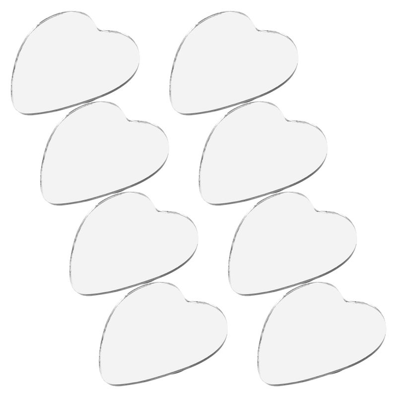 8pcs Heart Shaped Frameless Convex Mirrors 6cm For Car Side Safety Parking Assistance - Image 2