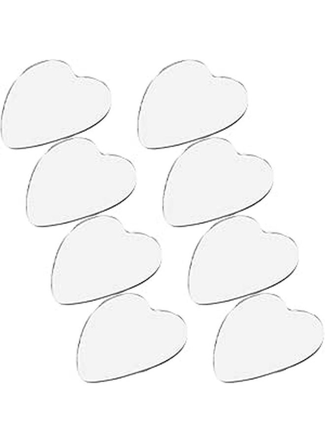 8pcs Heart Shaped Frameless Convex Mirrors 6cm For Car Side Safety Parking Assistance - Image 1