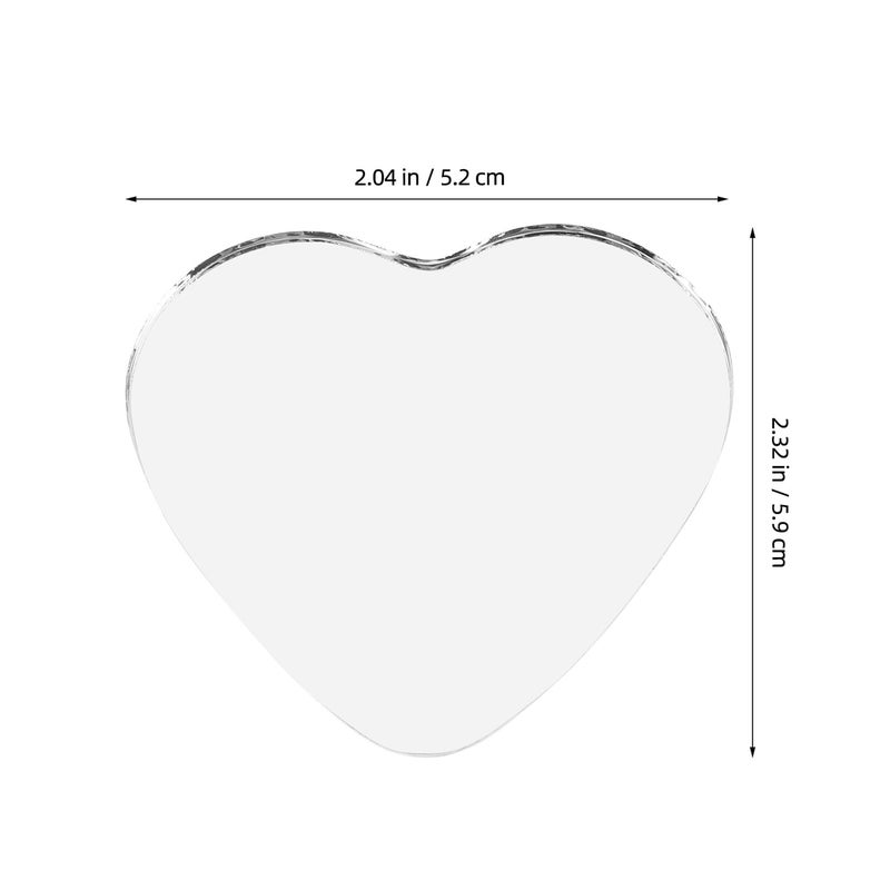 8pcs Heart Shaped Frameless Convex Mirrors 6cm For Car Side Safety Parking Assistance - Image 3