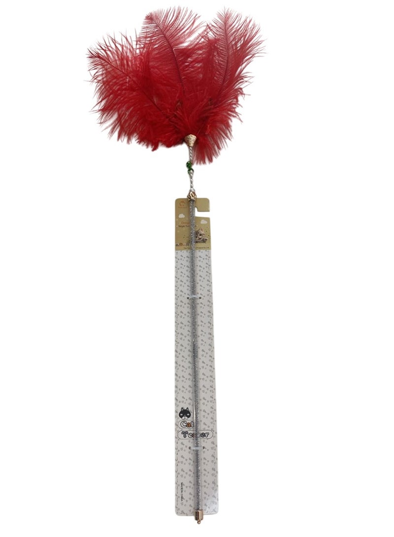 لعبة تفاعلية للقطط على شكل ريشة بلاستيكية على شكل مروحة