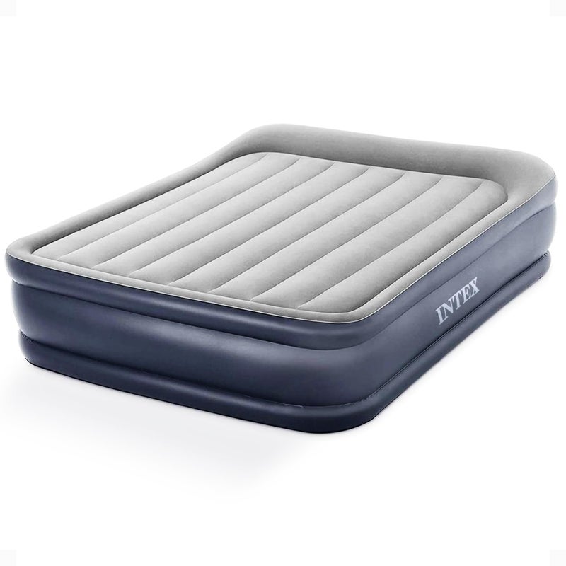 Intex 64135ED Dura-Beam Plus Deluxe Pillow: Fiber-Tech â€“ Queen Size â€“ Built-in Electric Pump â€“ 16.5in Bed Height â€“ 600lb Weight Capacity - Image 1