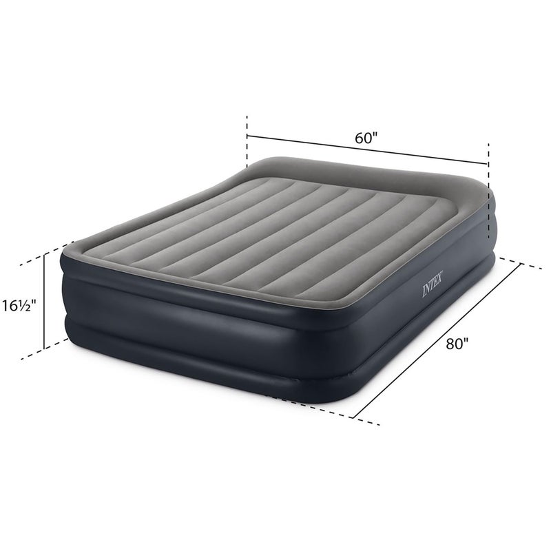 Intex 64135ED Dura-Beam Plus Deluxe Pillow: Fiber-Tech â€“ Queen Size â€“ Built-in Electric Pump â€“ 16.5in Bed Height â€“ 600lb Weight Capacity - Image 3