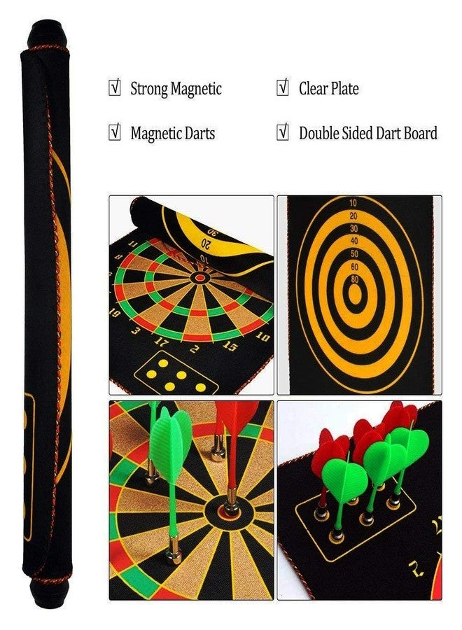 SLYK Magnetic Dart Board Game for Kids to Adults, Double Sided Magnet Dart Board with 6 Non Pointed Magnetic Darts (17 INCH) - Image 2